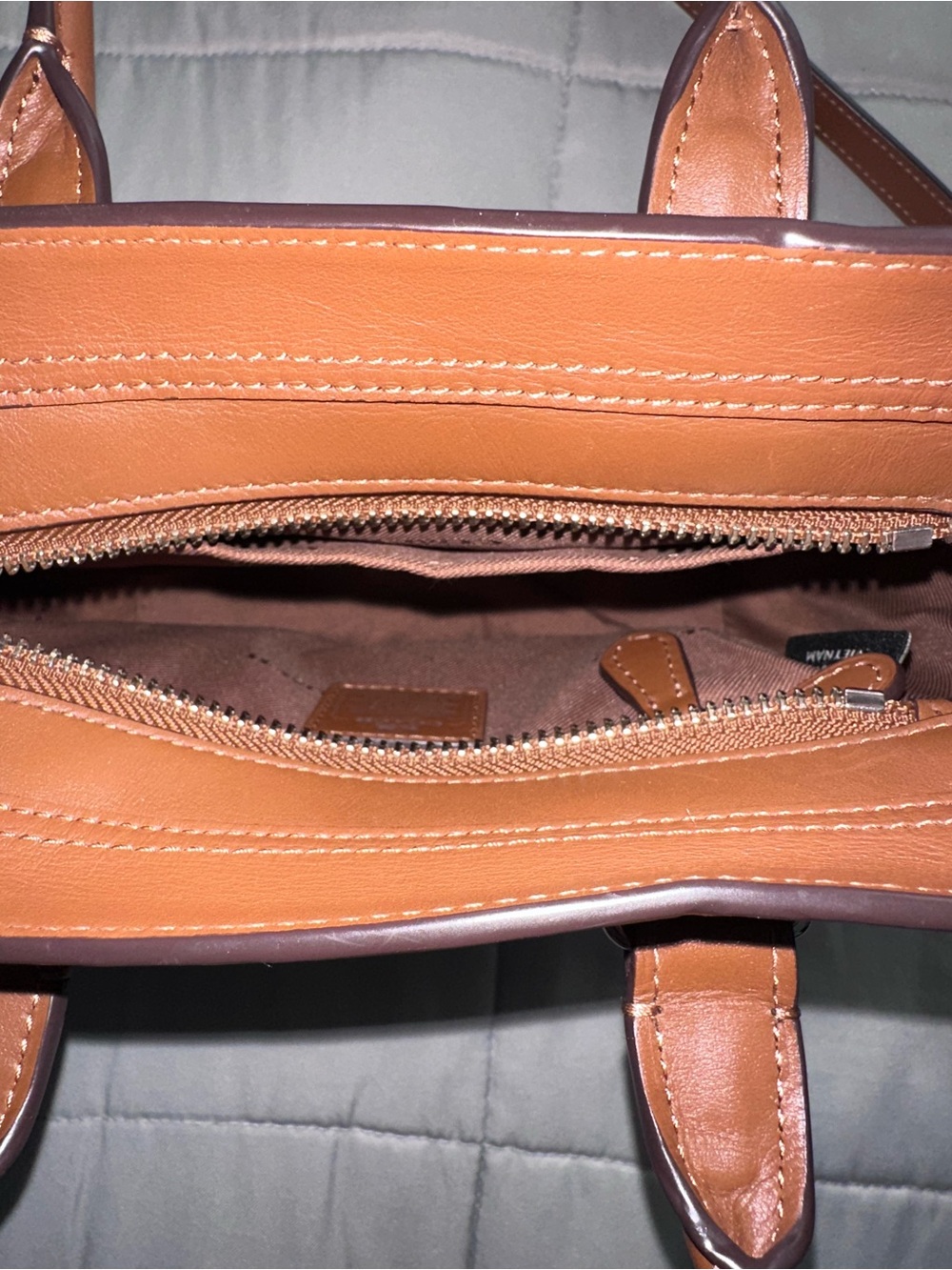 Coach Pebbled Leather Crossbody Tote in Brown - Picture 4 of 4